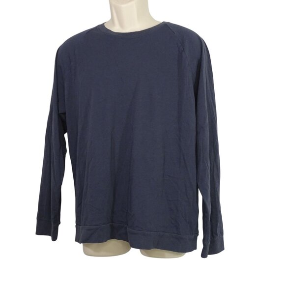 Bonobos Navy Slim Fit Long Sleeve Shirt Tshirt Men Size L Banded Hem Crew Neck - Picture 1 of 10